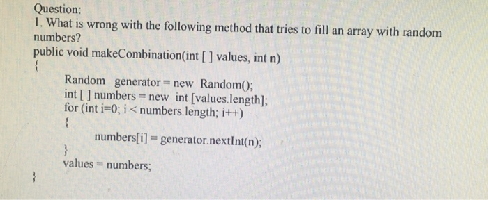  Need help with Java please. Question: 1. What is wrong with