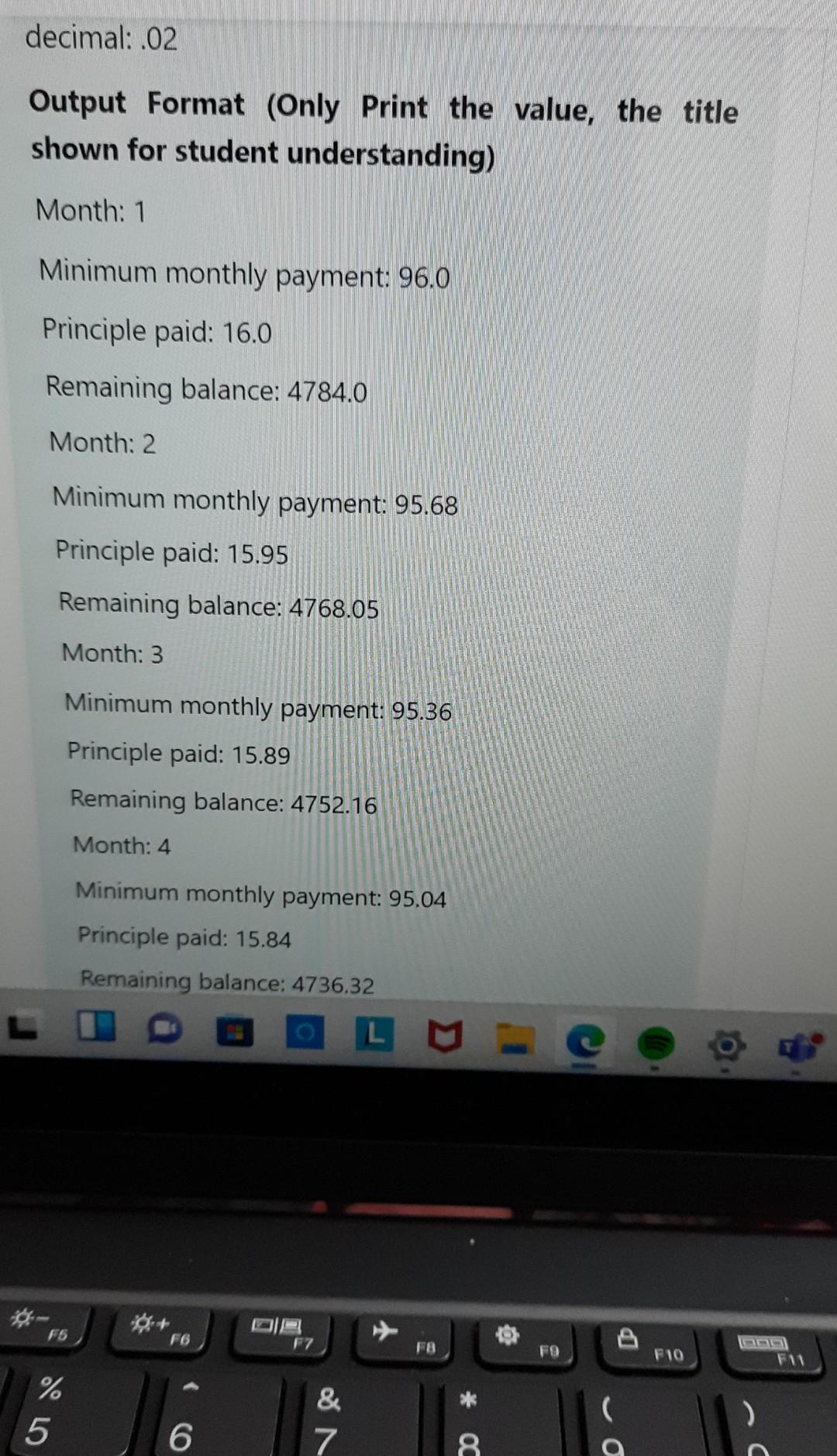 decimal: .02 Output Format (Only Print the value, the title shown
