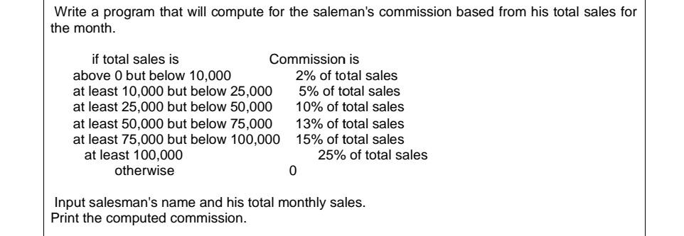  using c language Write a program that will compute for the