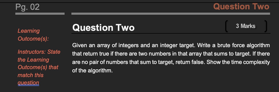  given an array of integers and an integer target. Write a