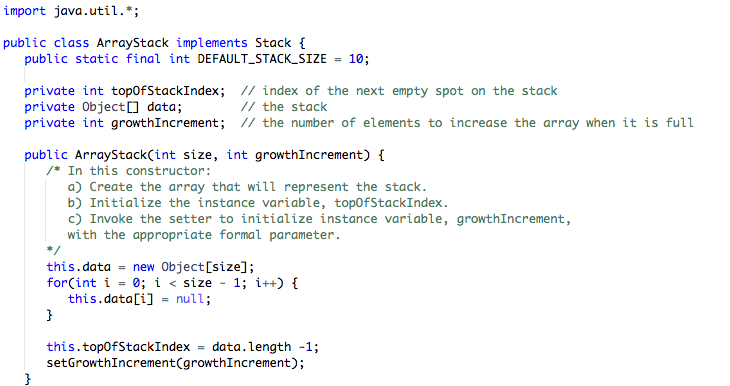 In this lab, you will modify your array implementation of the stack.