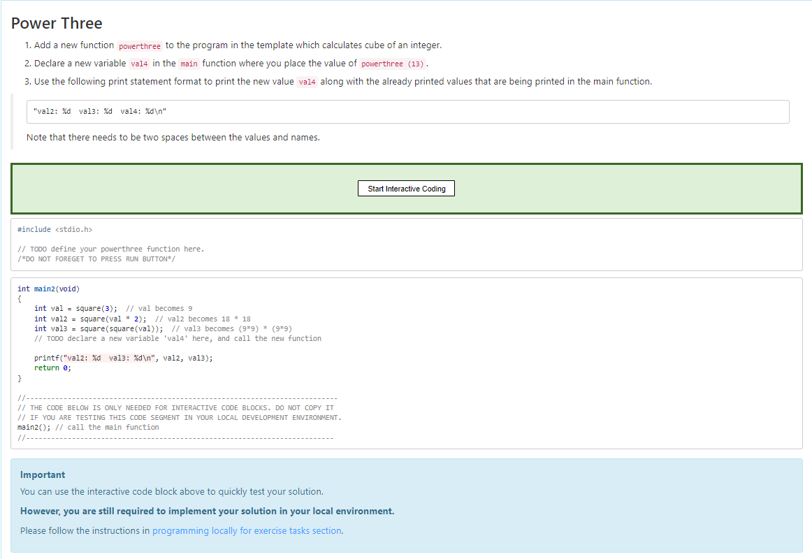 C programming task: My code so far: expected output: "val2: 324 val3: