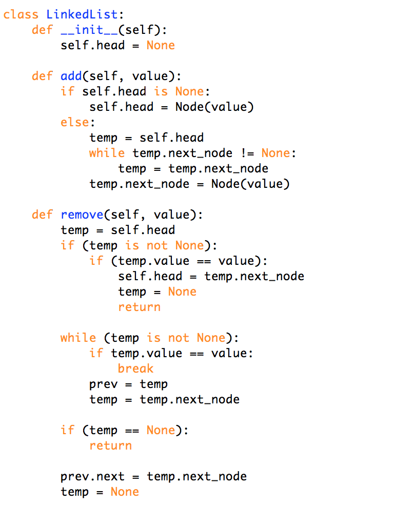 complete. The LinkedList class, consists of 7 functions. The search, size, is_empty