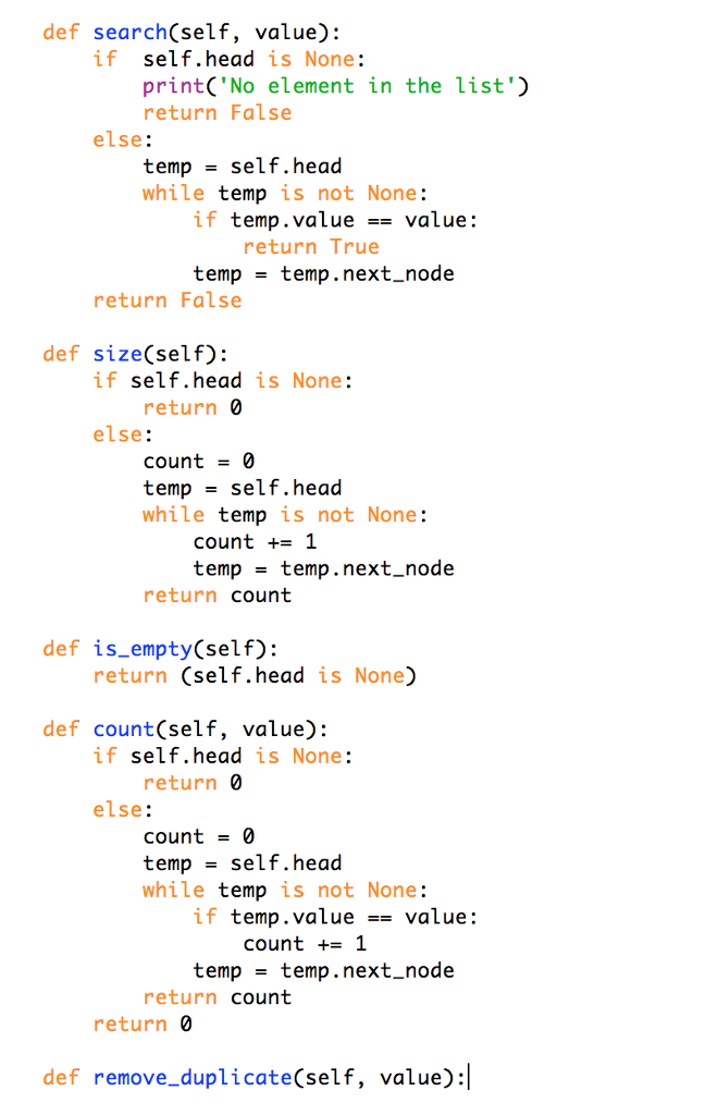 and count functions have already been completed and are correct. The add