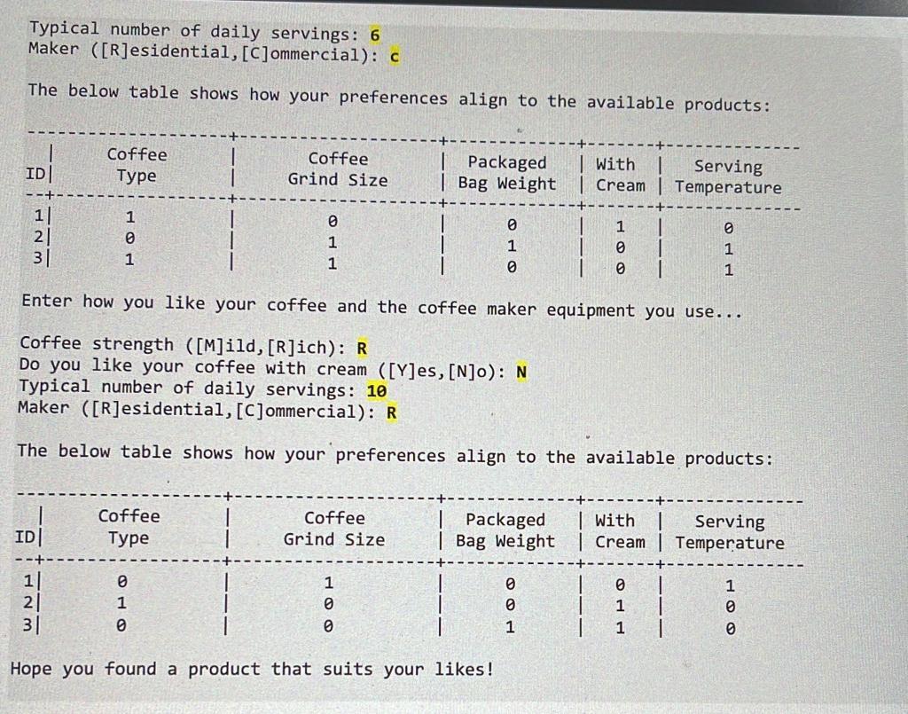 based on the type of data that needs to be store You