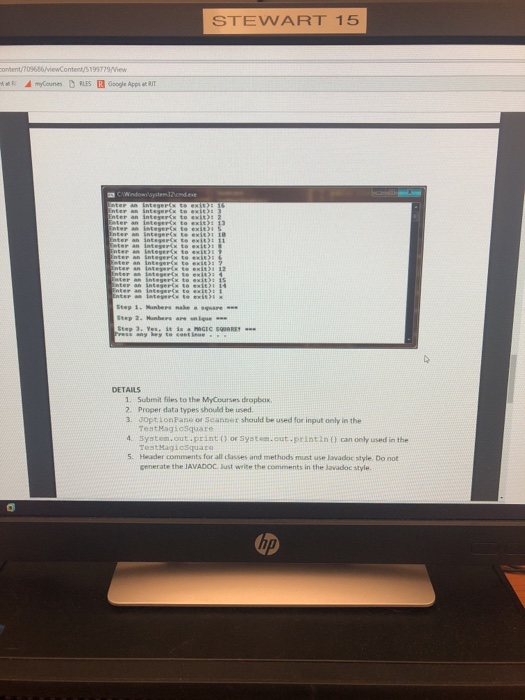 entire code and make sure it works this time. Thanks. STEWART 15