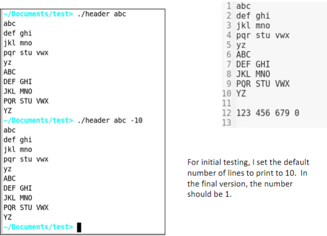 IN C, Write a utility program that takes one or two arguments