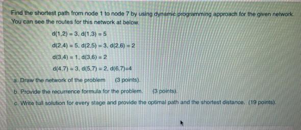  Find the shortest path from node 1 to node 7 by