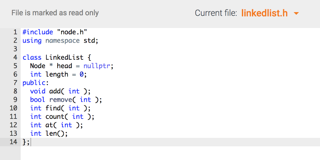 and LinkedList classes. ( see node.h and linkedlist.h ). Implement the following