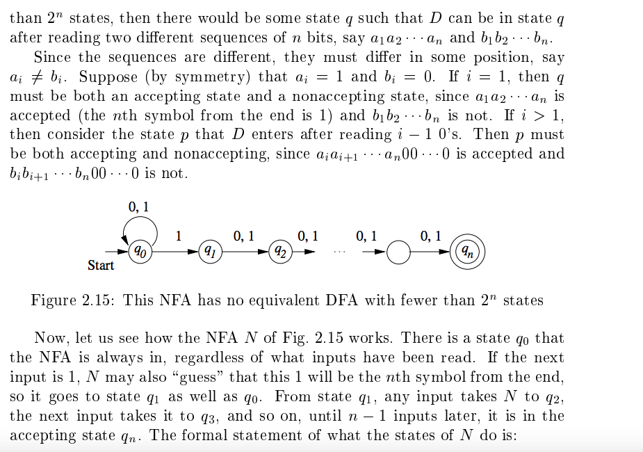 and only if the ith symbol from the end of w is