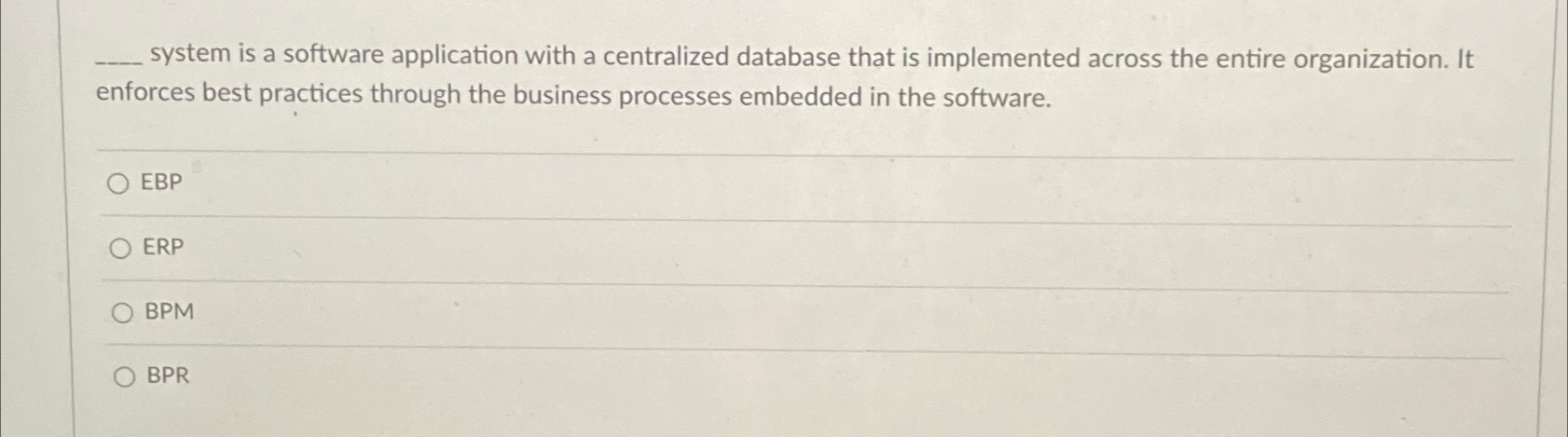  system is a software application with a centralized database that is