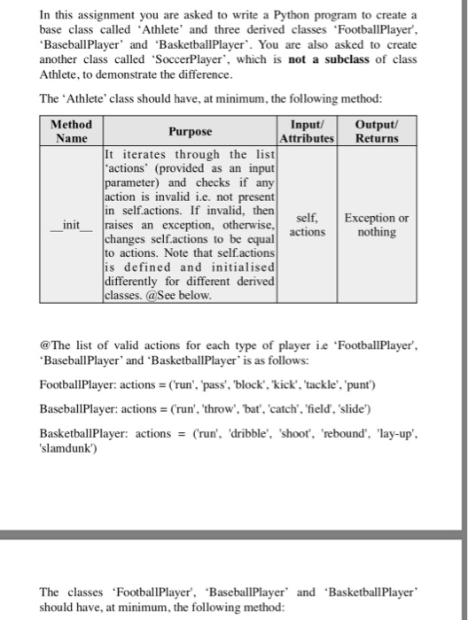  In this assignment you are asked to write a Python program