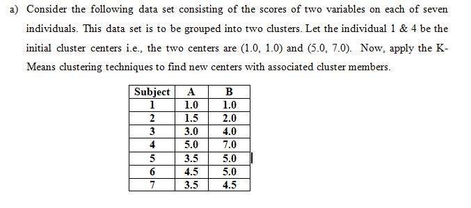 (NOTE: GIVE ANSWER MUST BE IN SOLVED FORM, NO PROGRAMMING) Consider the