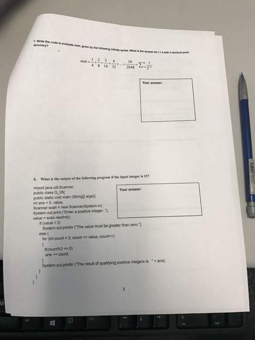  Write the code to evaluate sum, given by the following infinite
