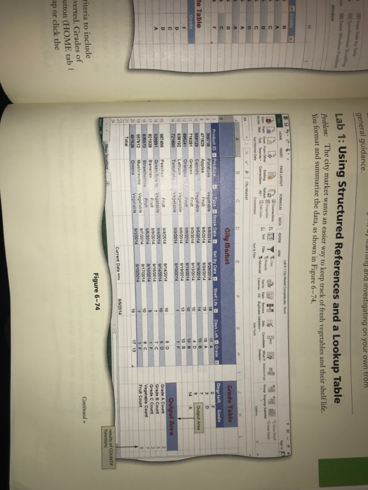 the workbook Lab 6-1 City Market. Save the workbook using the file