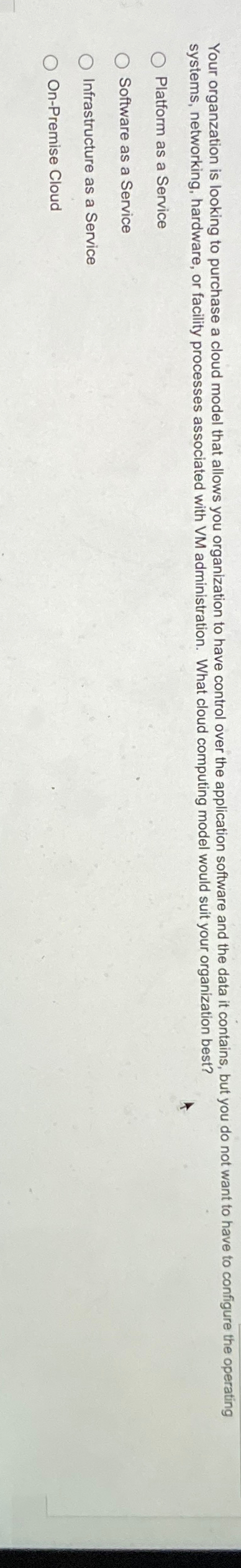  systems, networking, hardware, or facility processes associated with VM administration. What