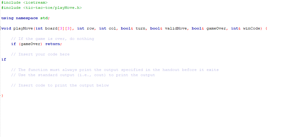 Your main task in implementing the logic of the game is to