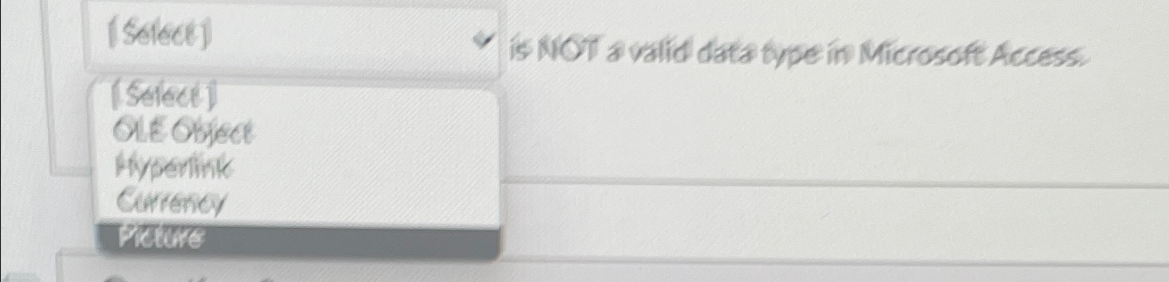  (select) (Select] OLE Objed Hyperlinik Currency Predre is NOT a valid