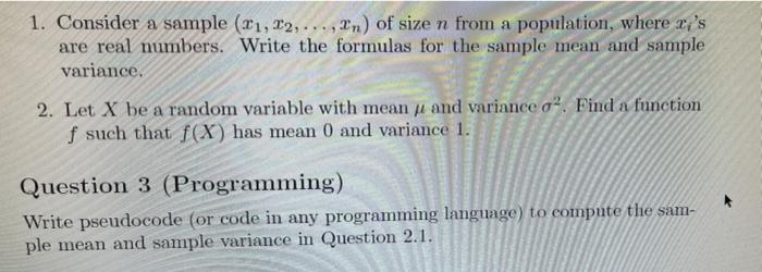 python code please or R studio 1. Consider a sample (21,22,..., 2n)