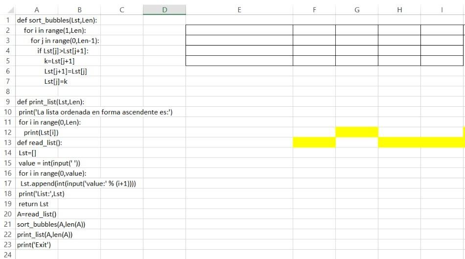 bubble sort and selection. use python codes from photos kindly provided perform