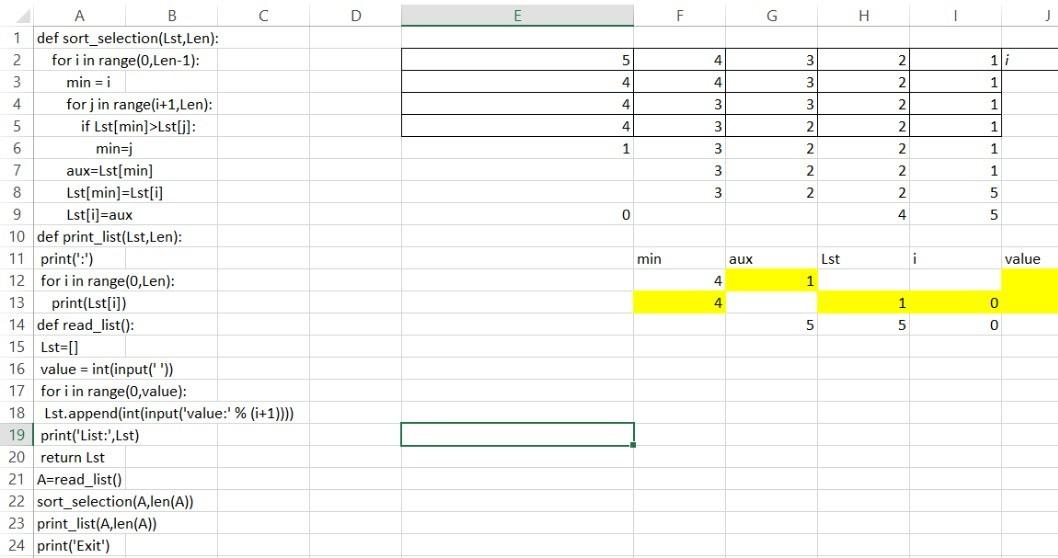 the desktop test in excel of both Codes, Compare, differentiate, and give