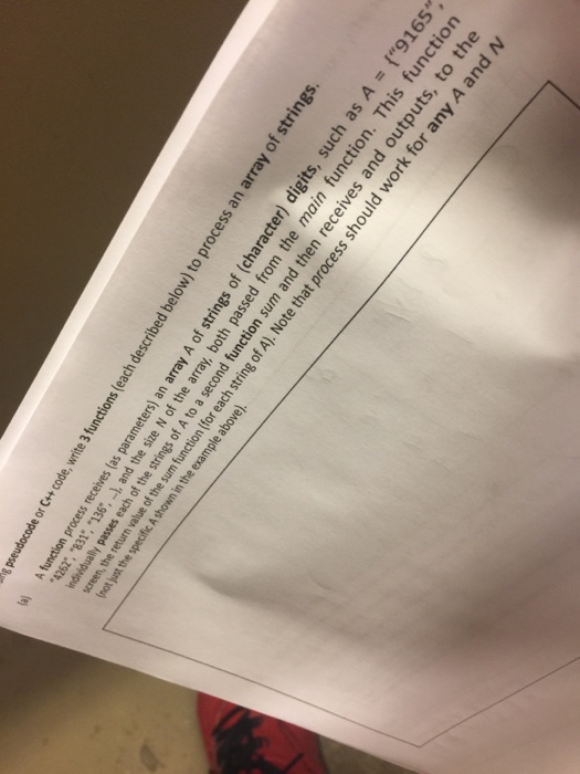  Pseudocode or C++ code, write 3 functions (each described below) to
