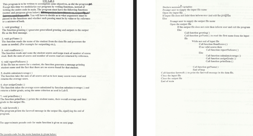 Please write in c++ This program is to be written to accomplish