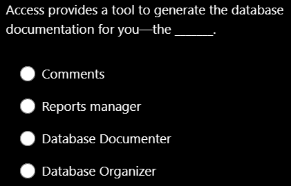 code document embed The Documenter dialog includes tabs for each type of