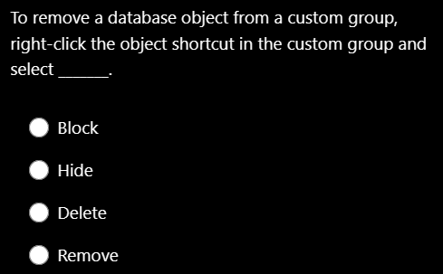 database object design comment format Removing an object from the Navigation Pane