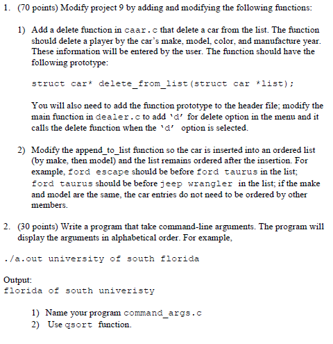 **MUST BE DONE IN C PROGRAMMING LANGUAGE*** Please modify the code below