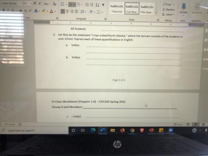 expressions using predicates, quantifiers, and logical connectives. Let S(x) be the statement