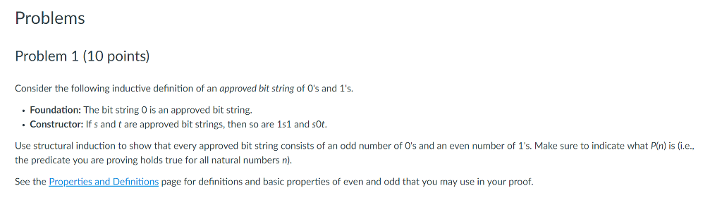 I need help getting started with this structural induction question Problems Problem