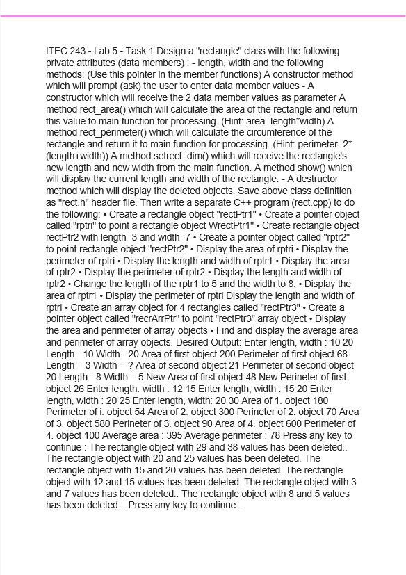 PLEASE DO NOT COPY PASTE FROM CHEGG/OTHERWISE I'LL REPORT YOU . ITEC