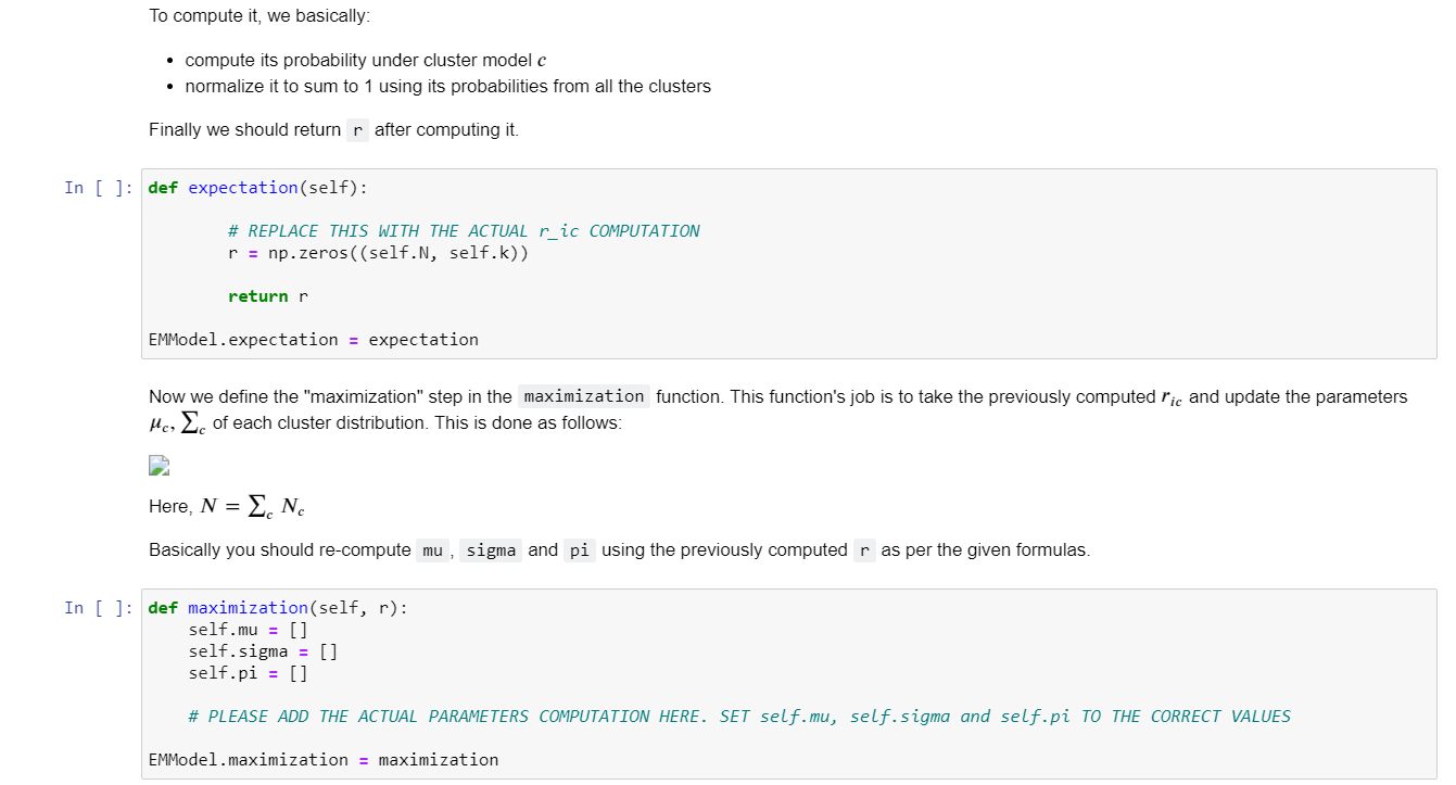 Python help with EM algorithm To compute it, we basically: compute its