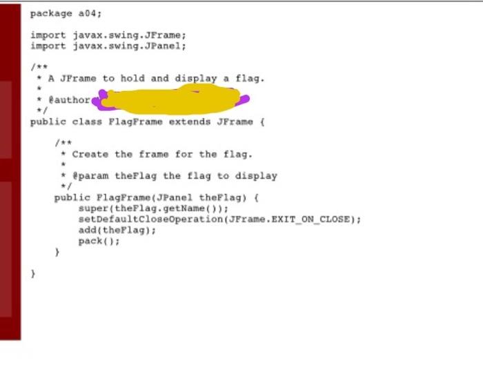 (GUIs and Inheritance) Summary Create three JPanel flags and use the Flag