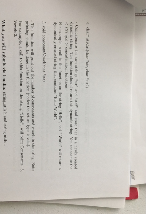 will implement several utility functions involving strings. You will place all of