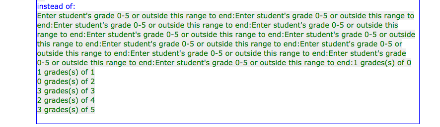 5.7 Generate a text-based histogram for a quiz given to a class