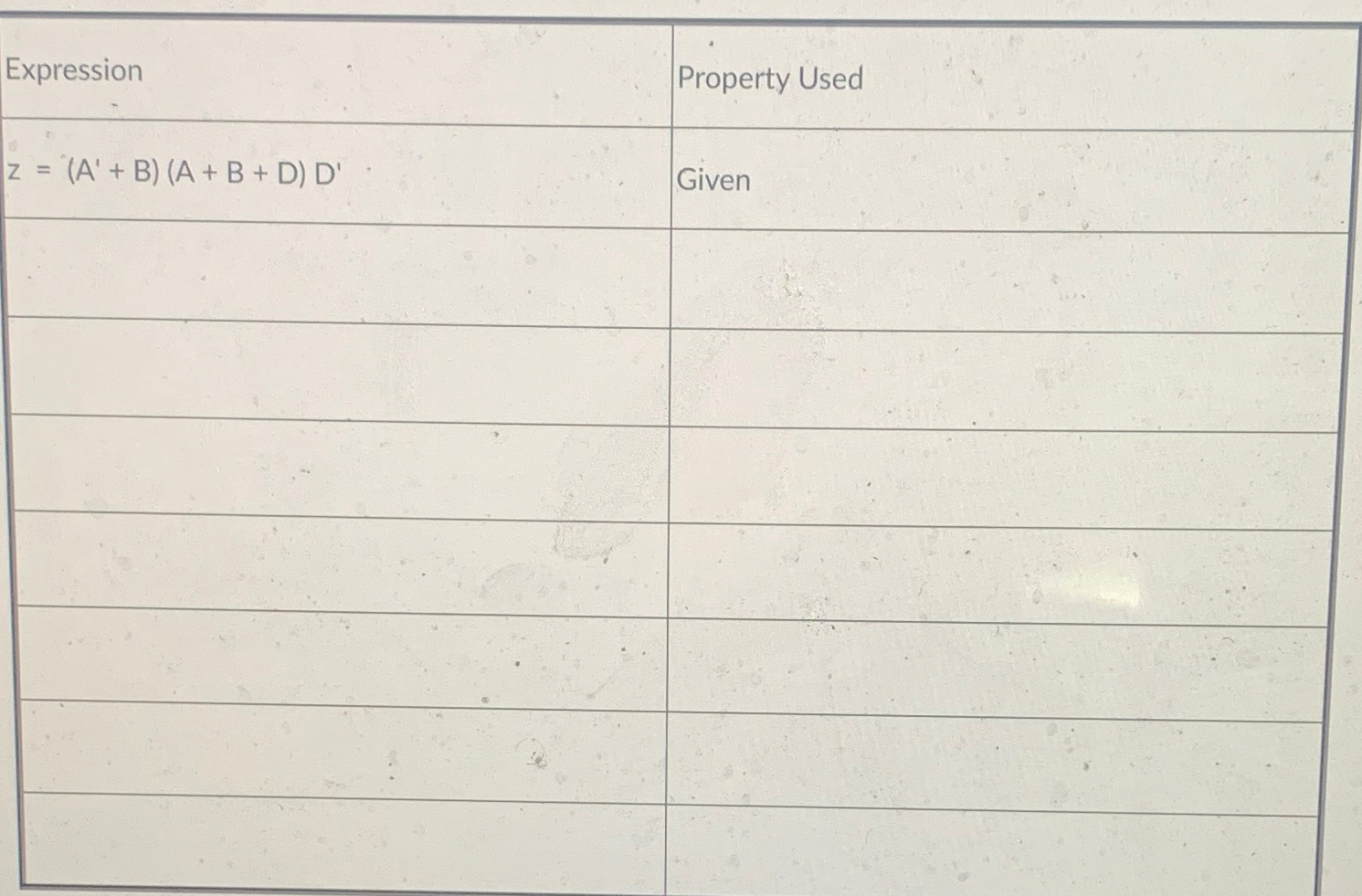  The objective is to simplify the expression using boolean properties and