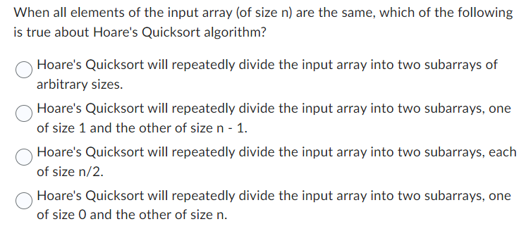  When all elements of the input array (of size n) are