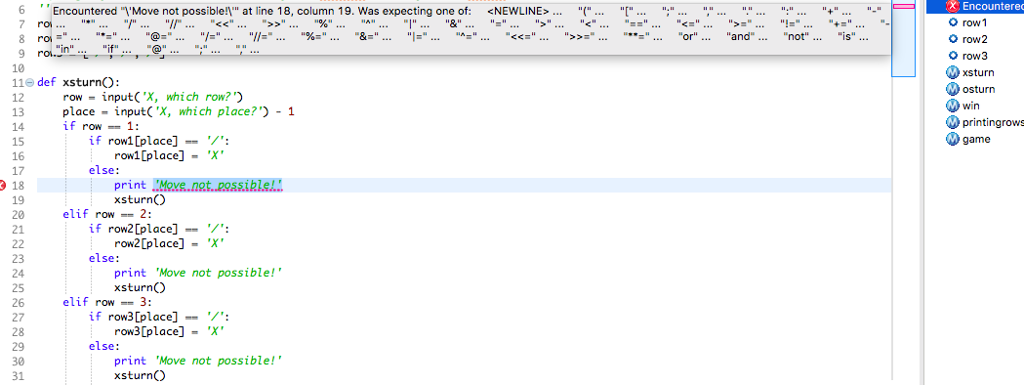 Can someone please fix this line of python code for me? I