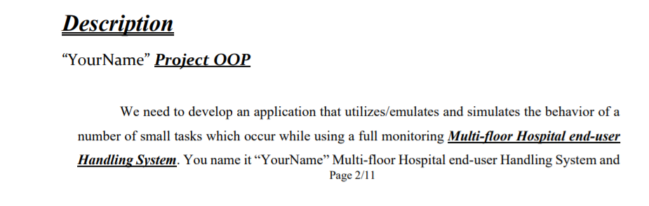create your own scenario for any Hospital Management System action process/but always