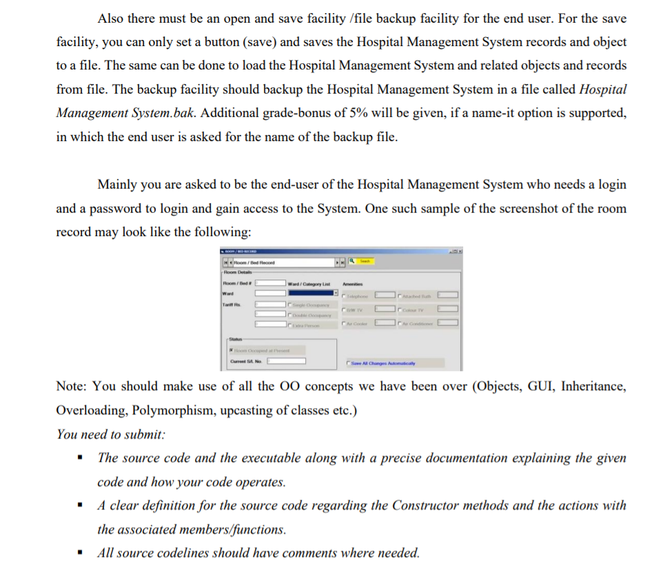 to the Java Core library for the GUI components, as well as