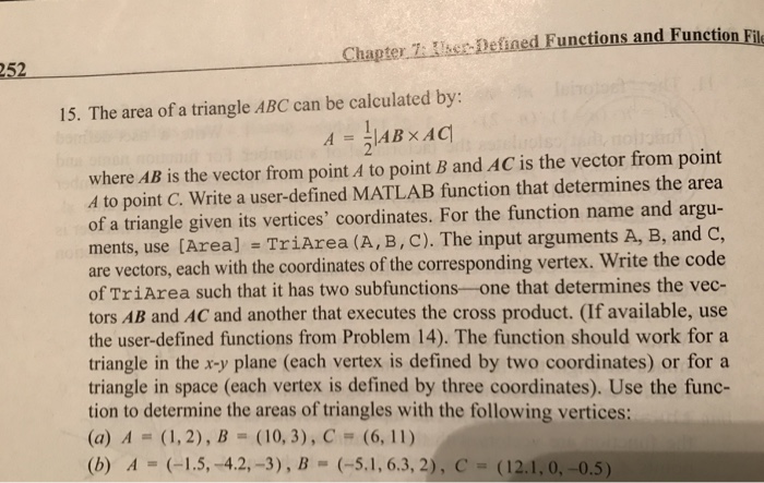  Chapter 1 Defined Functions and Function Fil 252 15. The area