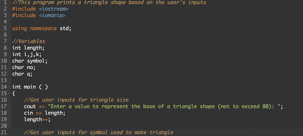  I am writing a program to get input from the user