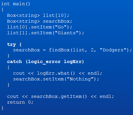 containing ints, i.e. Box. 3. Each box contains an int representing a