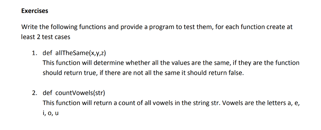 please see the question carefully and use pycharm code Exercise:s Write the