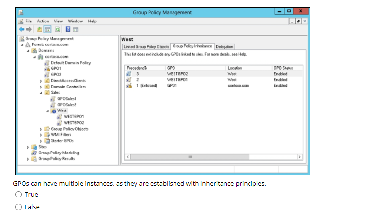 Lockout Policy Kerberos Policy Local Policies The tree structured menu on the