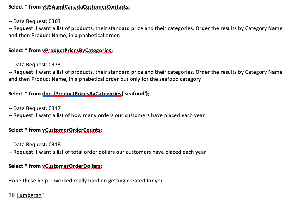 selects in the database, needs help with more complex ones. To help