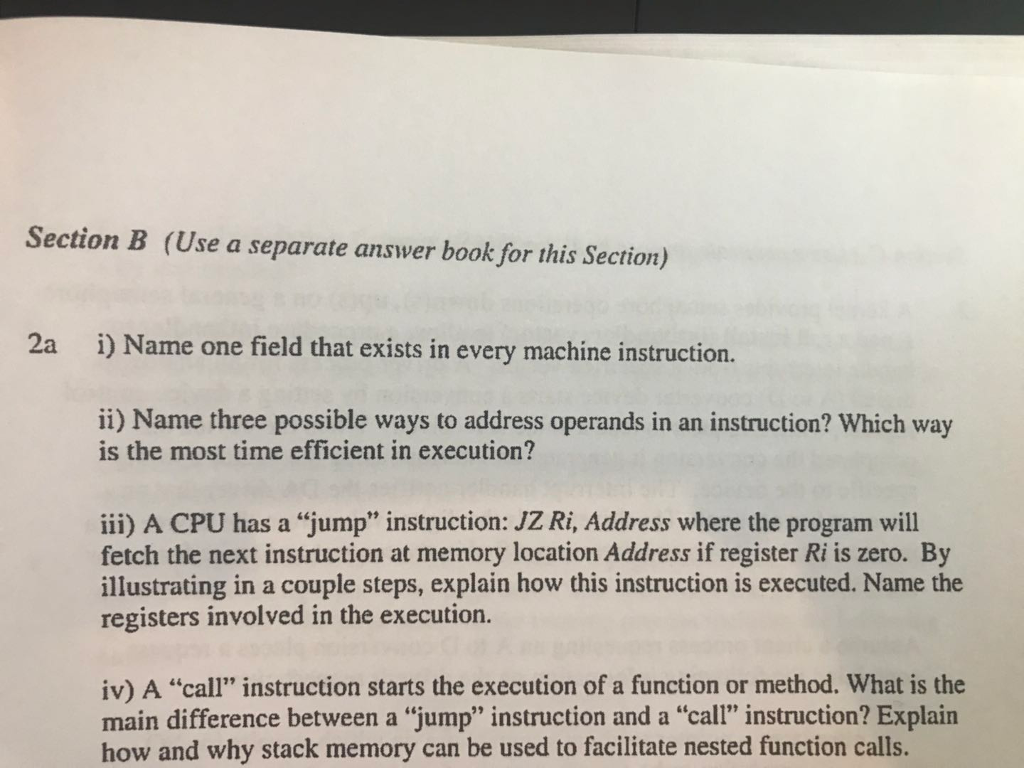  Section B (Use a separate answer book for this Section) 2a