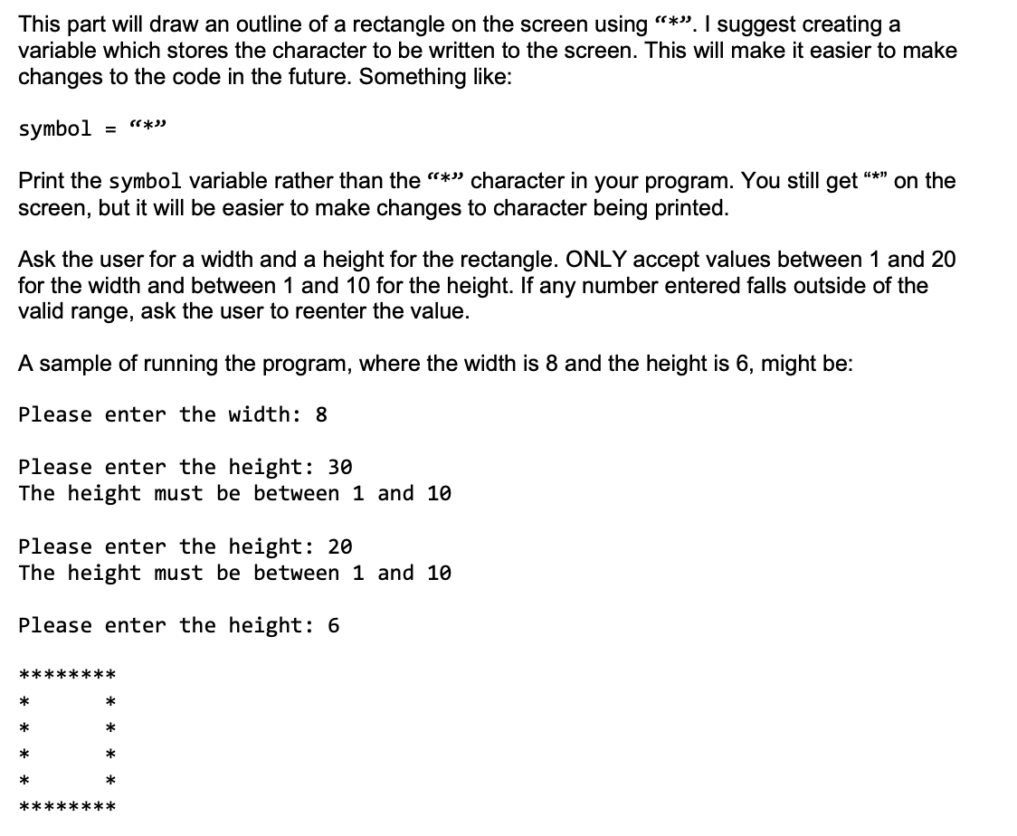 The code I'm working with is Python. This part will draw an